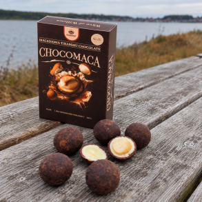Ristede macadamian�dder med tiramisu chokolade